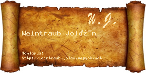 Weintraub Jolán névjegykártya